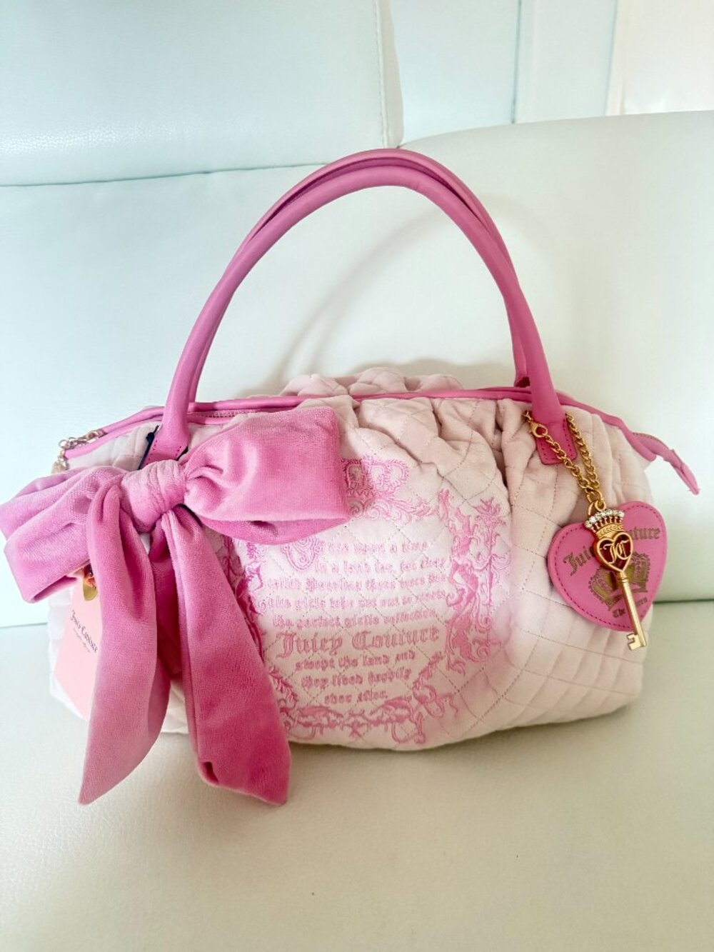NWT JUICY COUTURE JUICY TALE BOWLERS SHOULDER BAG POWDER BLUSH PINK